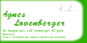 agnes lovenberger business card
